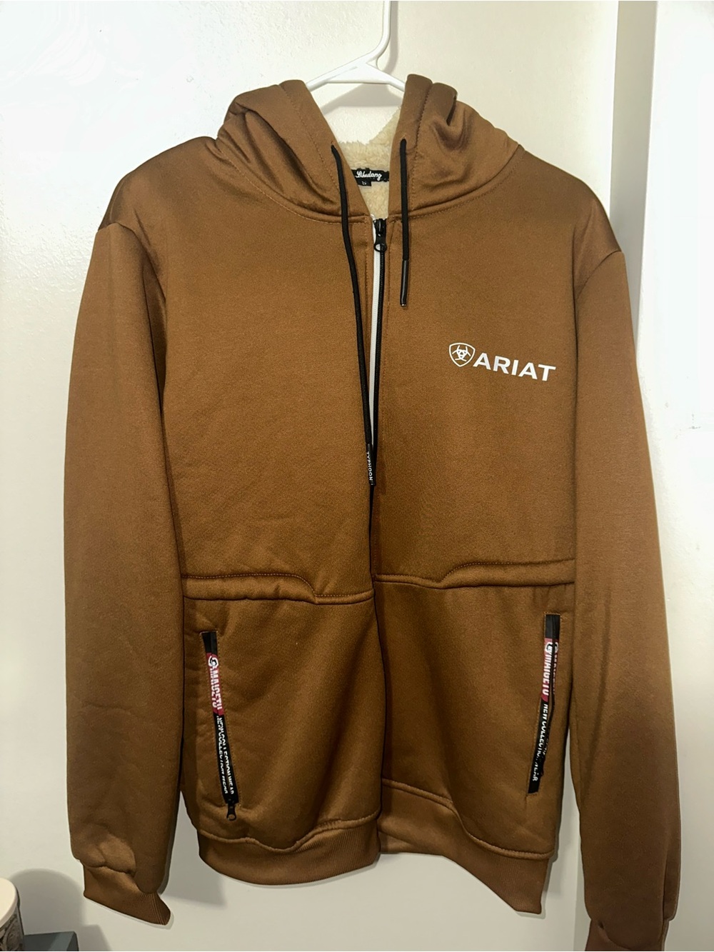 Ariat Men’s Brown Full-Zip Hooded Sweatshirt